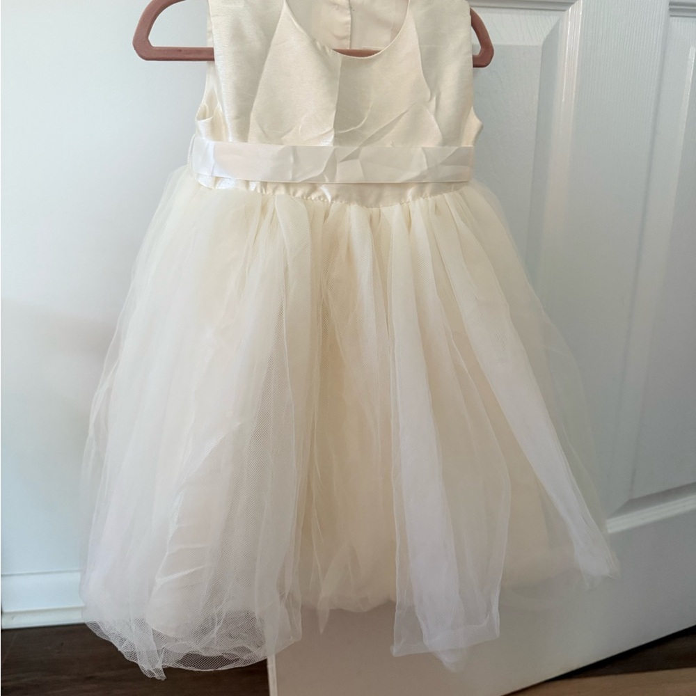 David's Bridal Cream Satin Dress